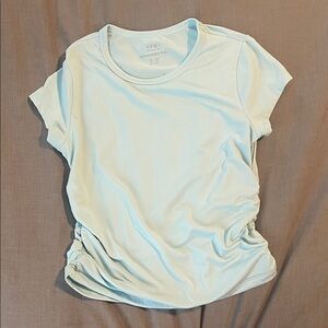 abercrombie kids Light Blue Short Sleeve Ruched Tee